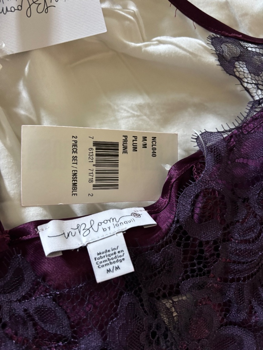 NWT In Bloom Lingerie Pajama Set